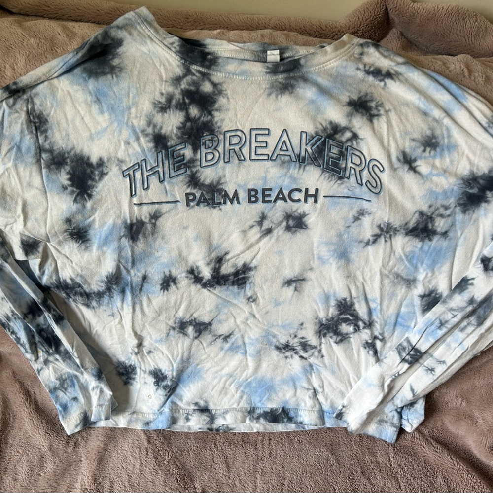 The Breakers Tie-Dye Long Sleeve Crop Shirt, Size M